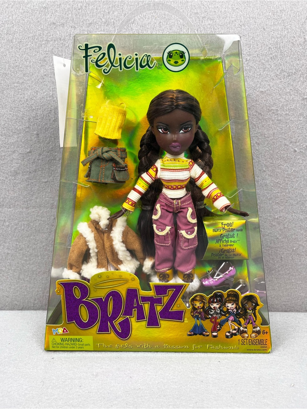 BRATZ Original Fashion Doll FELICIA Series 3 with 2 Outfits and Poster~NEW